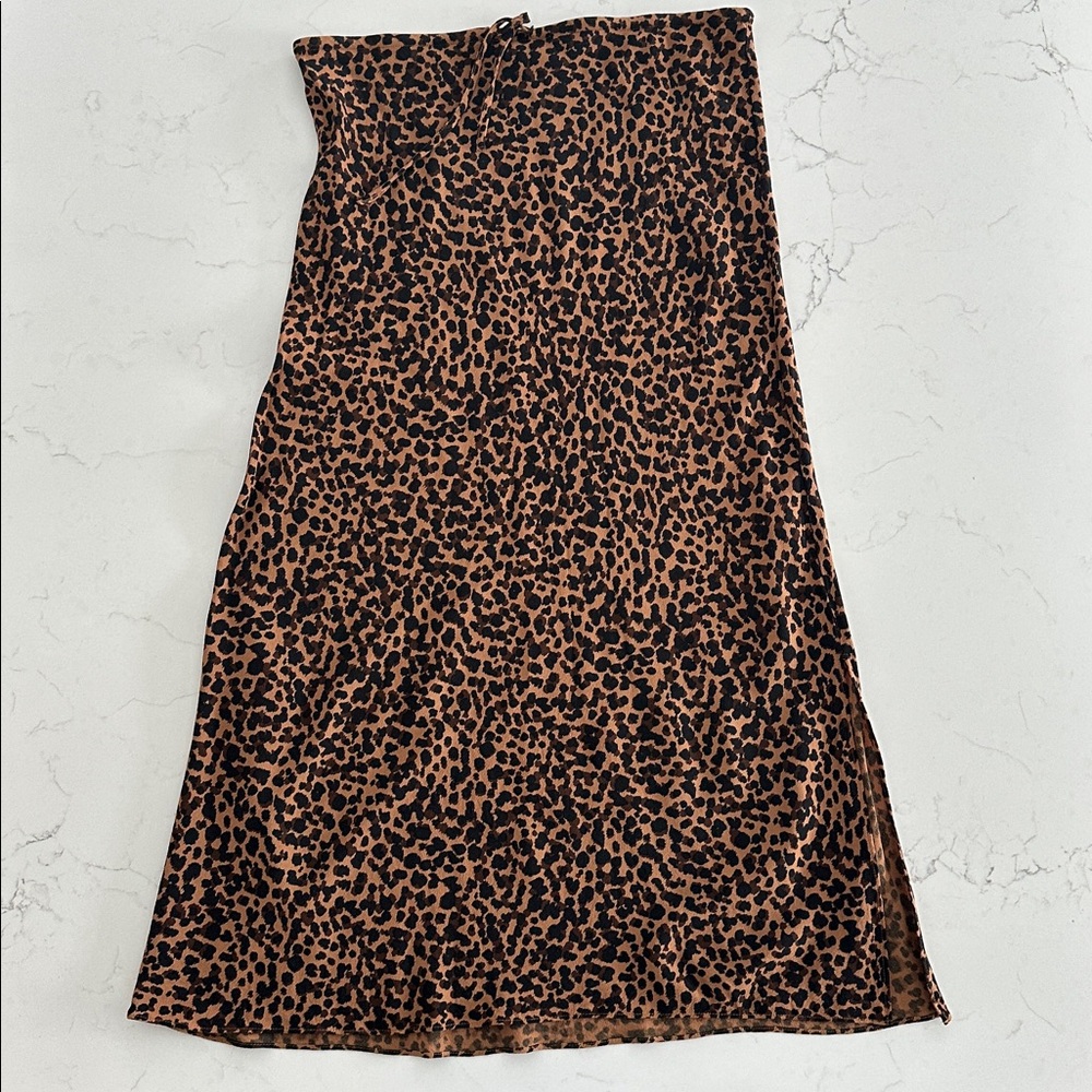 Madewell Leopard Print Drawstring Midi Skirt - image 5